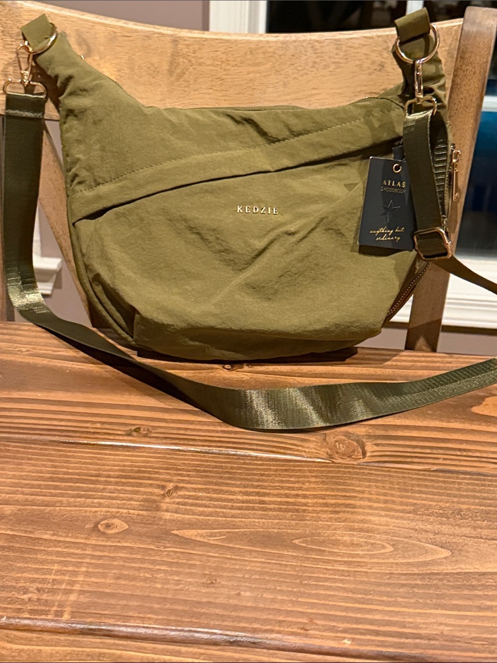 Kedzie Olive Green Lightweight Crossbody Bag